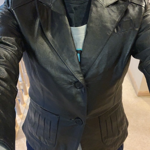metrostyle Jackets & Blazers - Metrostyle Black Leather Blazer Jacket Coat